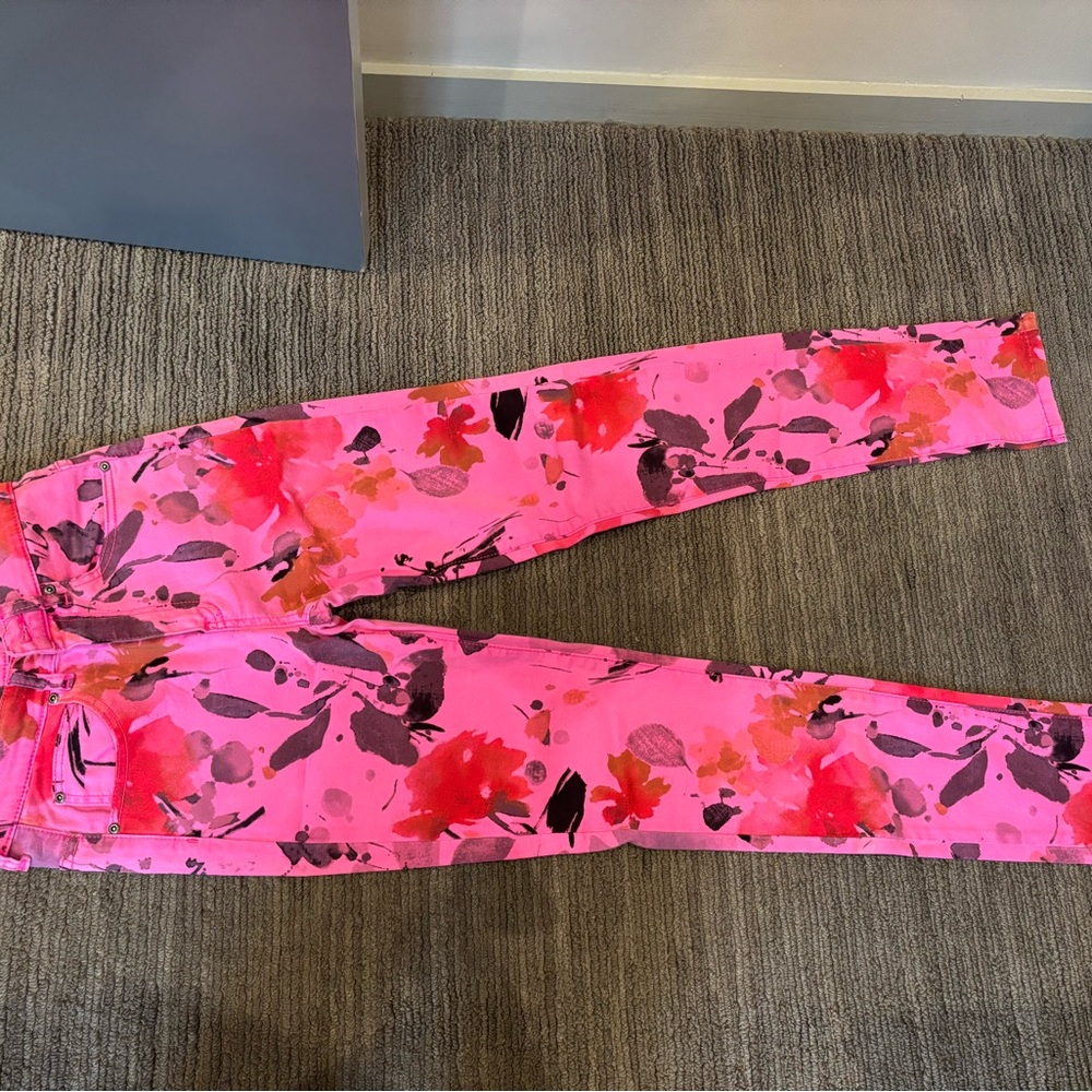 Joe's Jeans Pink and Red Floral Jeans